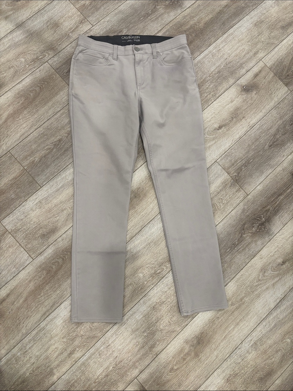 Calvin Klein Men's Light Gray Slim Chinos